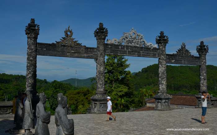 Tourists walking in Khai Dinh Tomb
