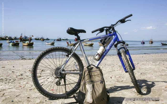 Biking on the beach