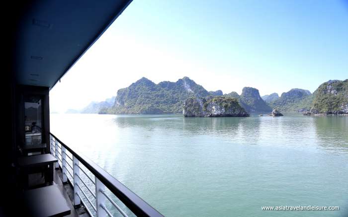 Beautiful Halong bay admiration from the cruise 