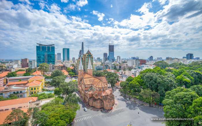 Panoramic view of Saigon Notre-Dame Basilica
