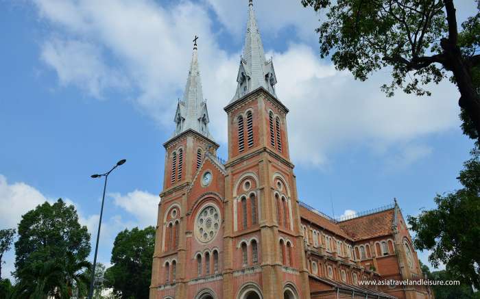 A near view of Ho Chi Minh City's Notre Dame Cathedral