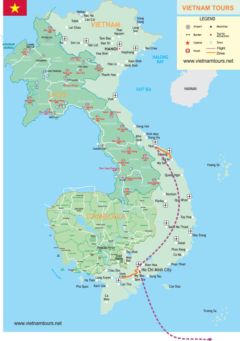 Best Of Southern & Central Vietnam - 8 Days map