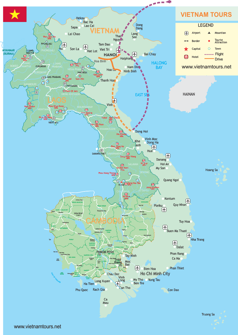 From Mai Chau To Quang Binh - 9 Days map