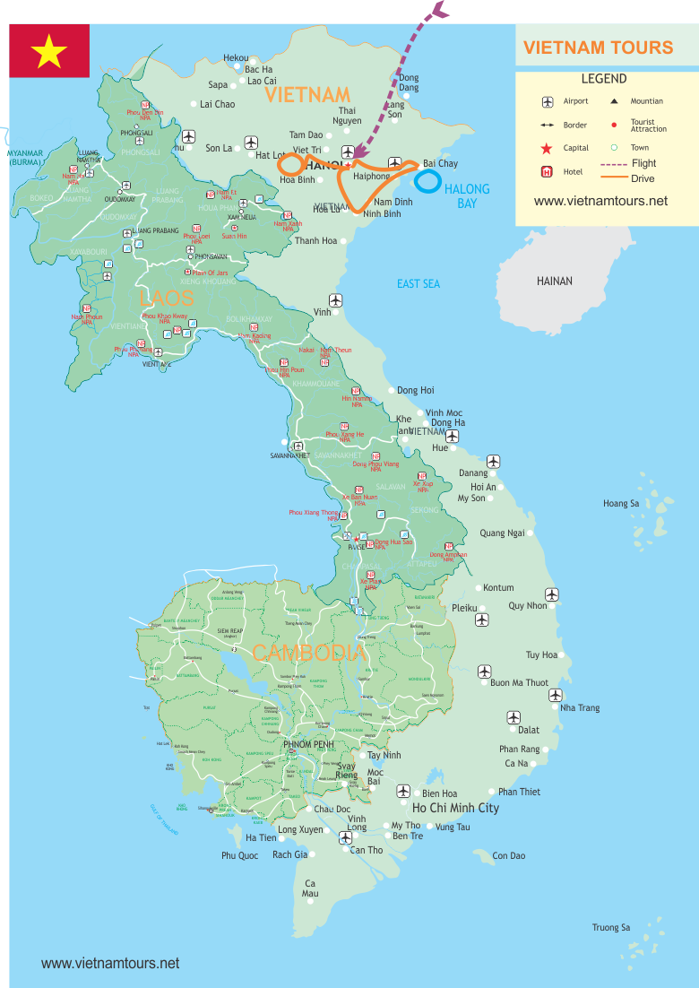 Mai Chau To Tonkin Gulf - 6 Days map