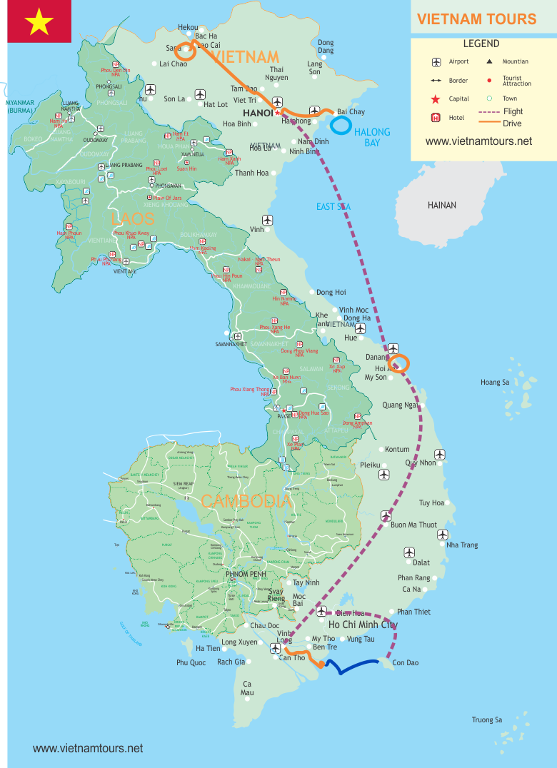 Vietnam in Depth - 16 Days map