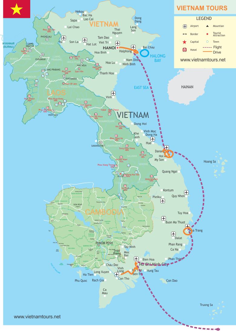 Vietnam Travel & Leisure - 14 Days map
