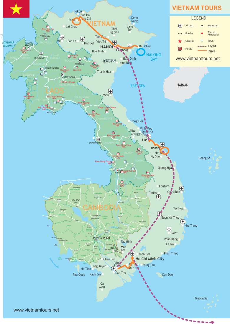 Vietnam Vacation map