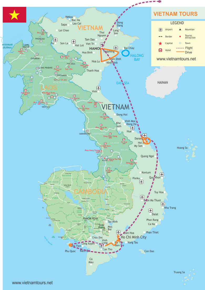 Luxury Vietnam Holidays - 14 Days map