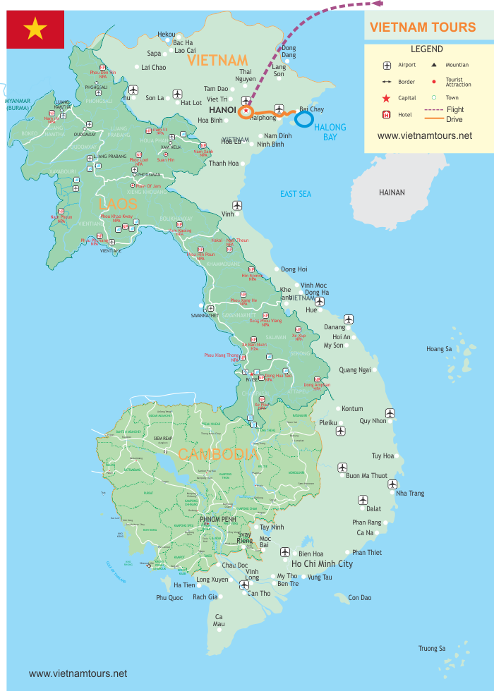 Hanoi Halong Bay 5 Days 4 Nights Tour map