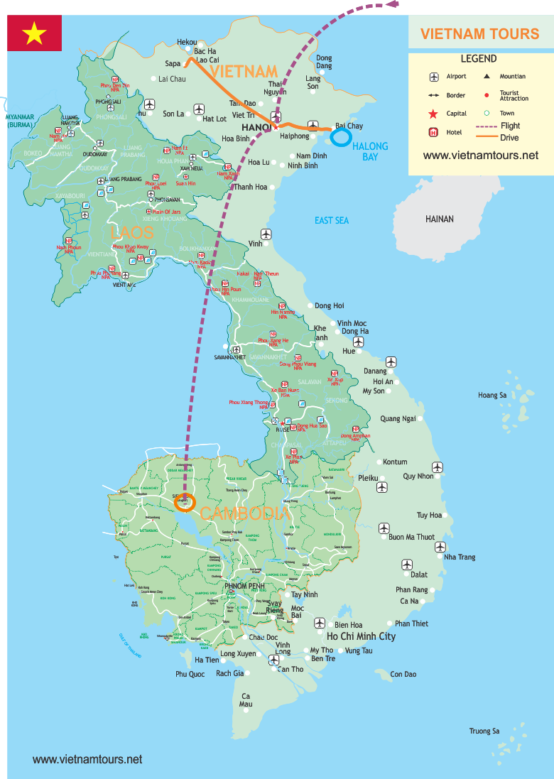 Vietnam and Angkor Wat Tour - 9 Days map