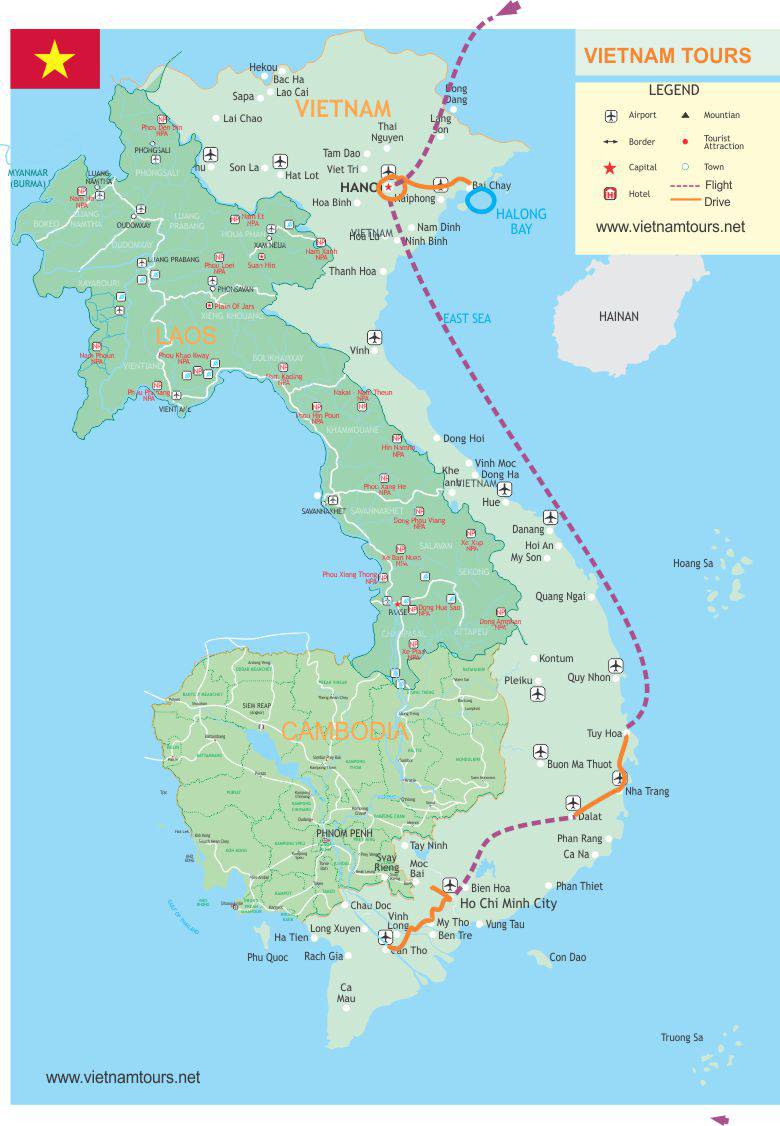 Vietnam Insider - 12 Day Tour map