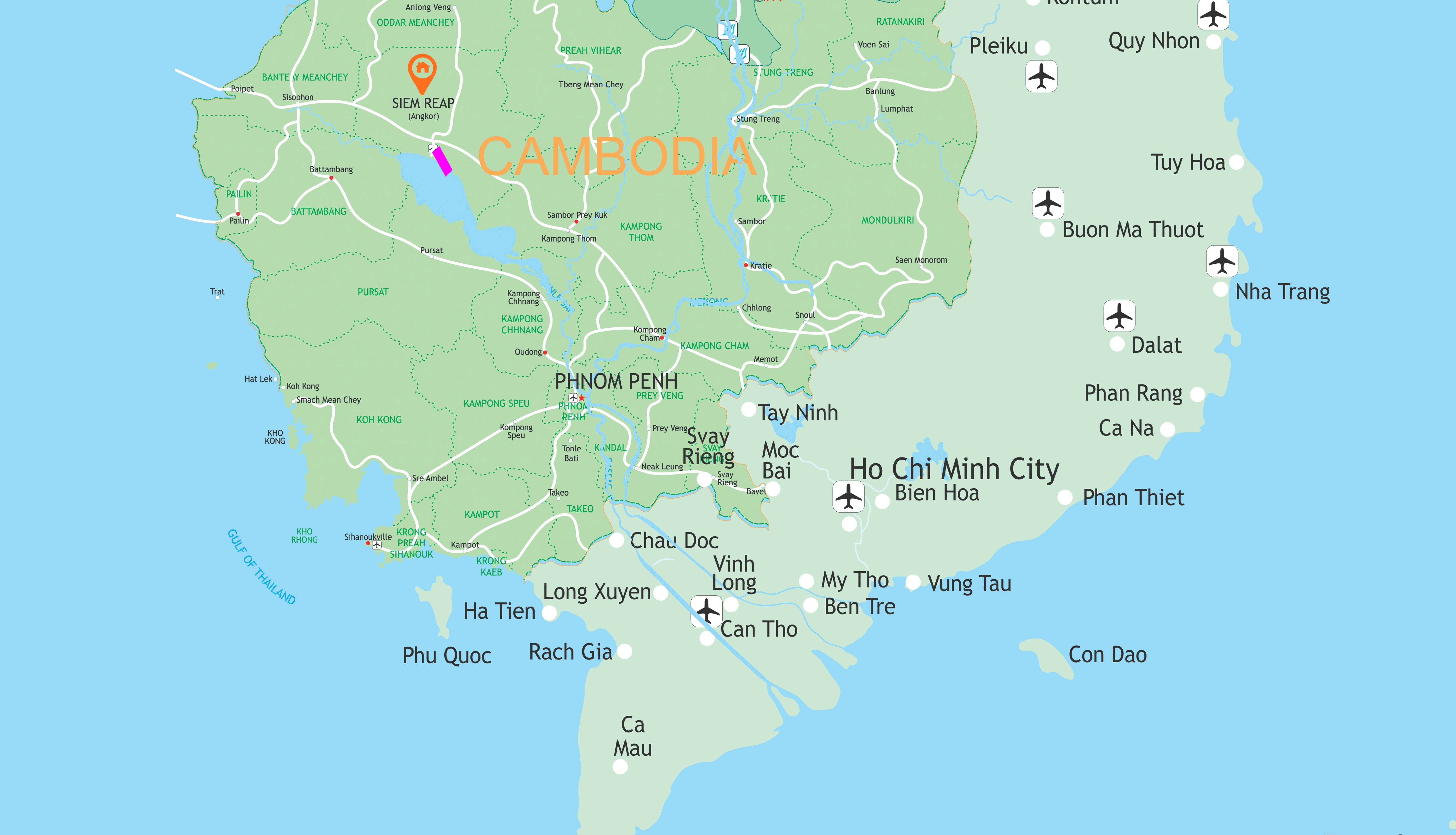 From Angkor Temples To Con Dao Island - 10 Days map