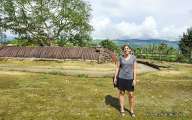 Foreign tourist visiting Dien Bien Phu battlefield complex