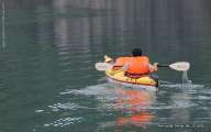 Funny kayaking on Halong bay