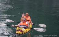 Funny kayaking on Halong bay