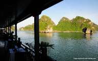 Beautiful Halong bay admiration from the cruise 