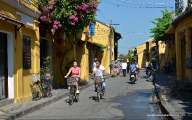 Biking on Hoian ancient town street