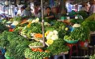 Colorful vegetables stall in local market