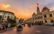 Ho Chi Minh City People's Committee in the sunset 