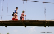 Pace on suspension bridge