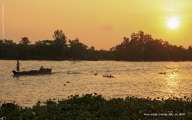 A beautiful tranquil sunset moment on Mekong river