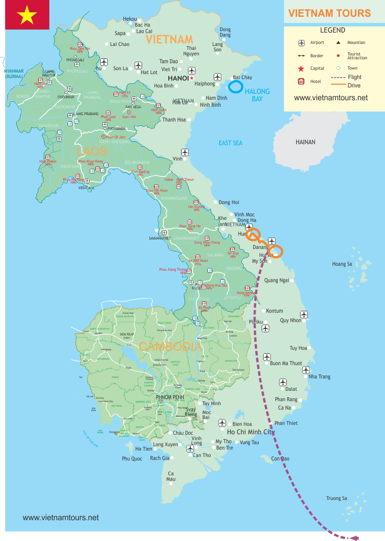 5-Day Tour of Central Vietnam map